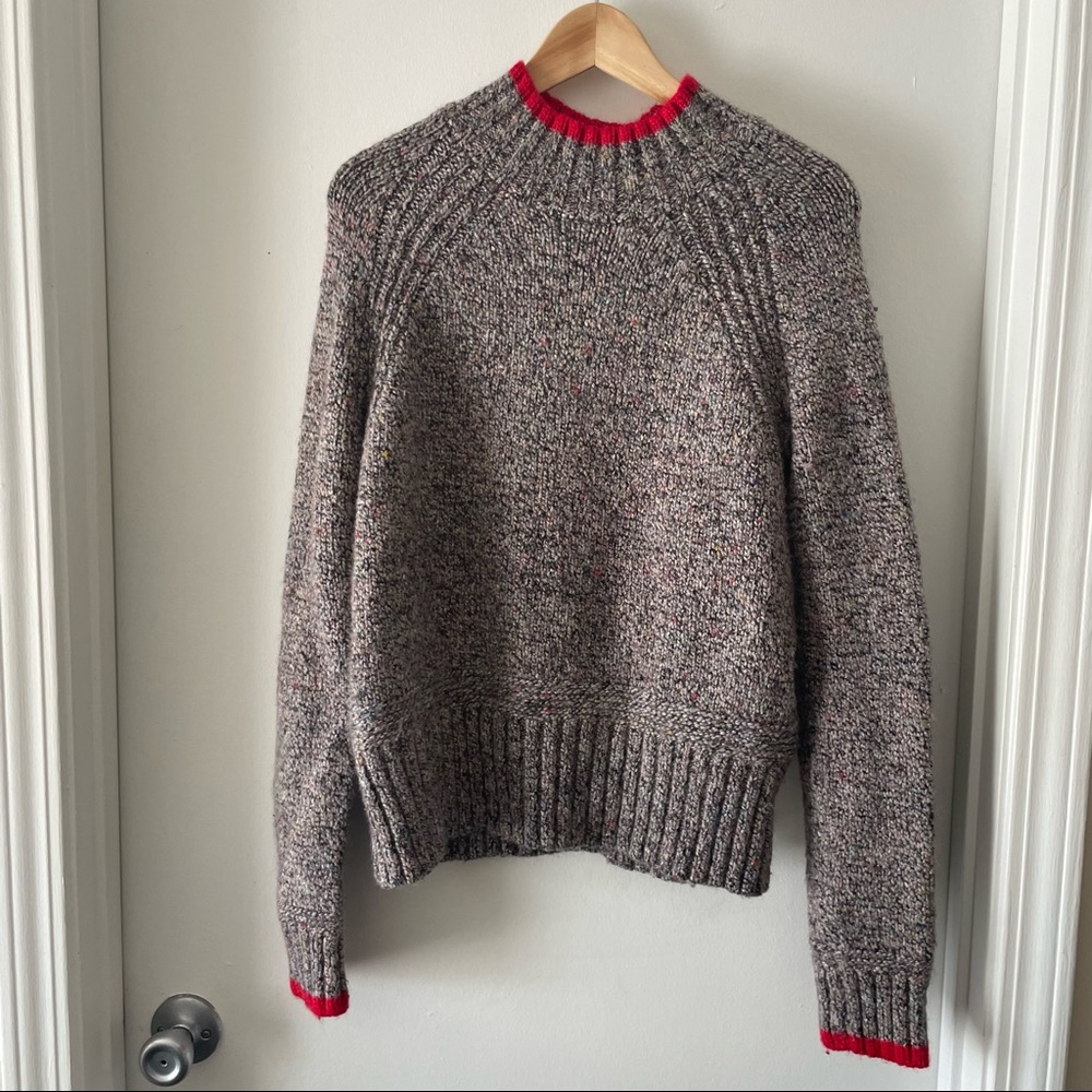 Rachel Zoe Marled Knit Mock Neck Sweater large